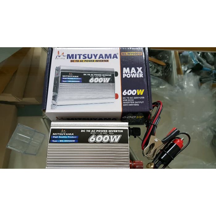 Inverter Power DC to AC 600 Watt Mitsuyama With USB 5V/  Power Inverter 600 watt