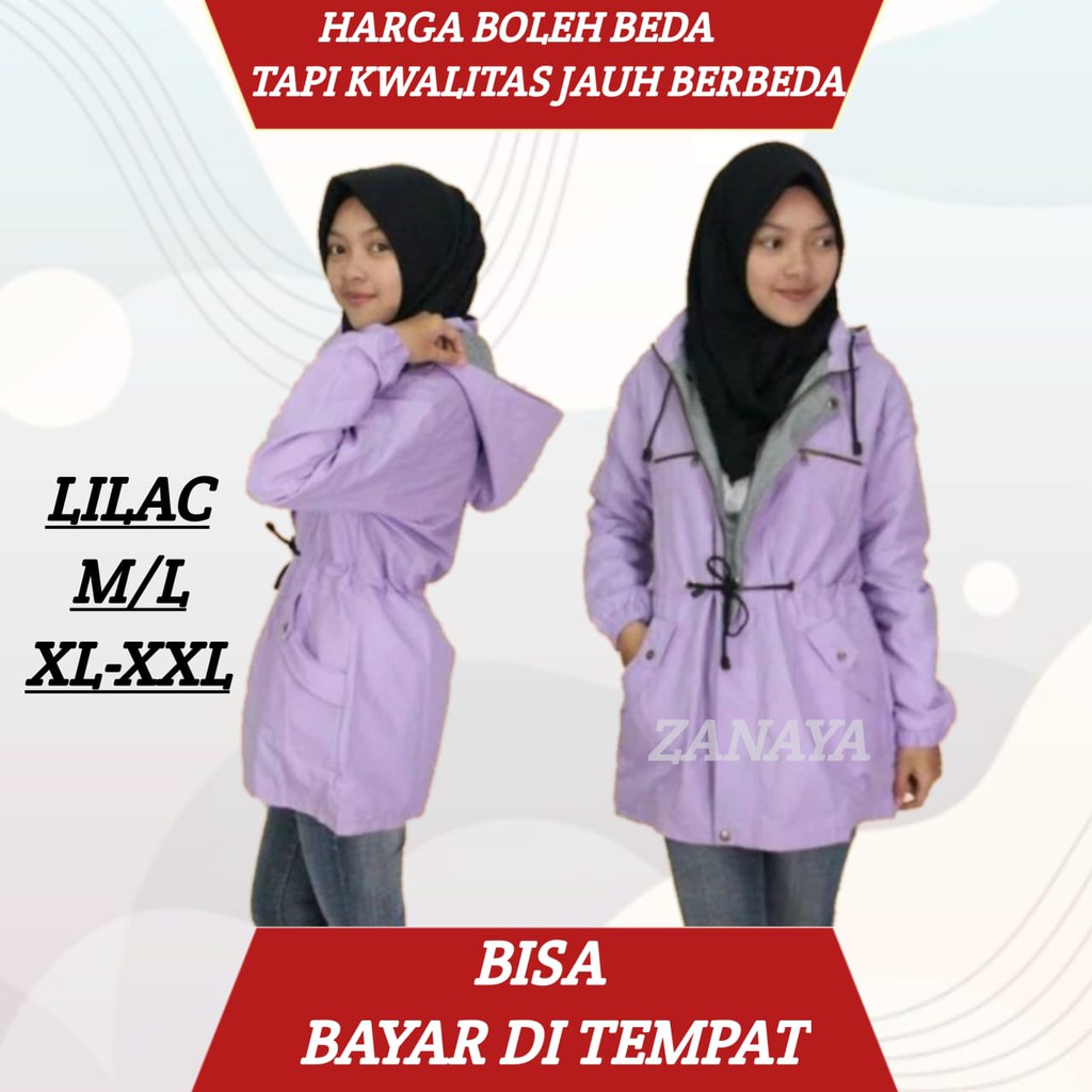 COD JAKET PARKA WANITA BIG SIZE SIZE L XL XXL 3XL 4XL BAHAN KANVAS 10 WARNA