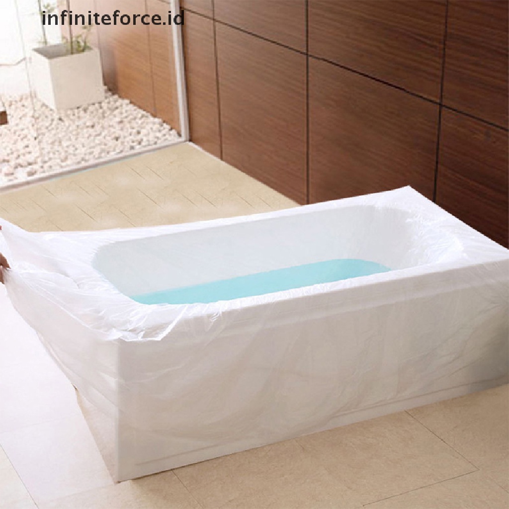 (infiniteforce.id) Plastik Cover Bathtub Sekali Pakai Portable Untuk Travel / Hotel