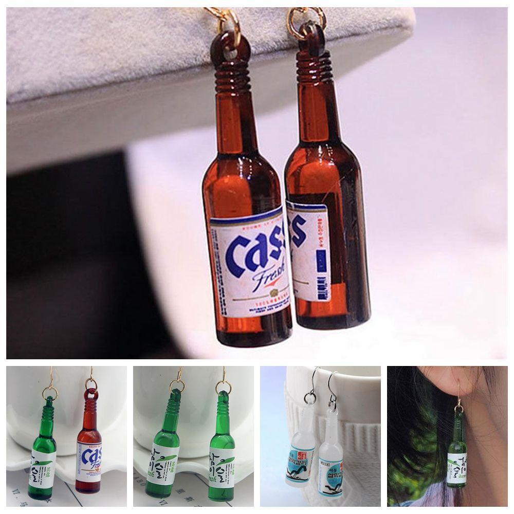 Lily 1pasang Anting Botol Anggur Kreatif Fashion Perhiasan Korea