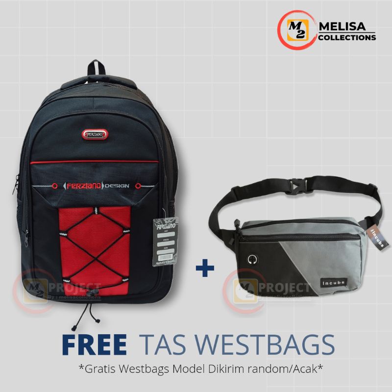 Tas Ransel Pria 25 Liter  Tas Sekolah Tas Kerja Gratis Westbags Gratis Raincover