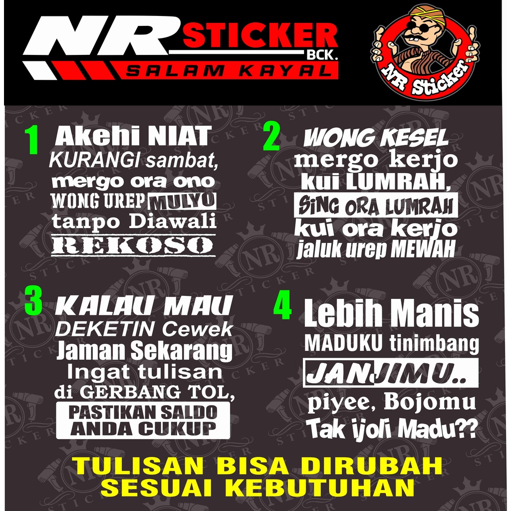 STICKER KACA PINTU MOBIL TRUCK/PICK UP/L300