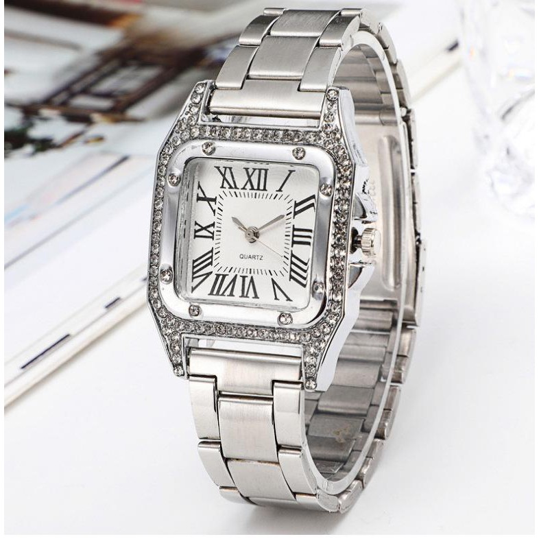 ✅COD [BBS] Jam Tangan Wanita Berlian Mewah JamTangan Analog Wanita Tali Stainless Steel Grosir Impor