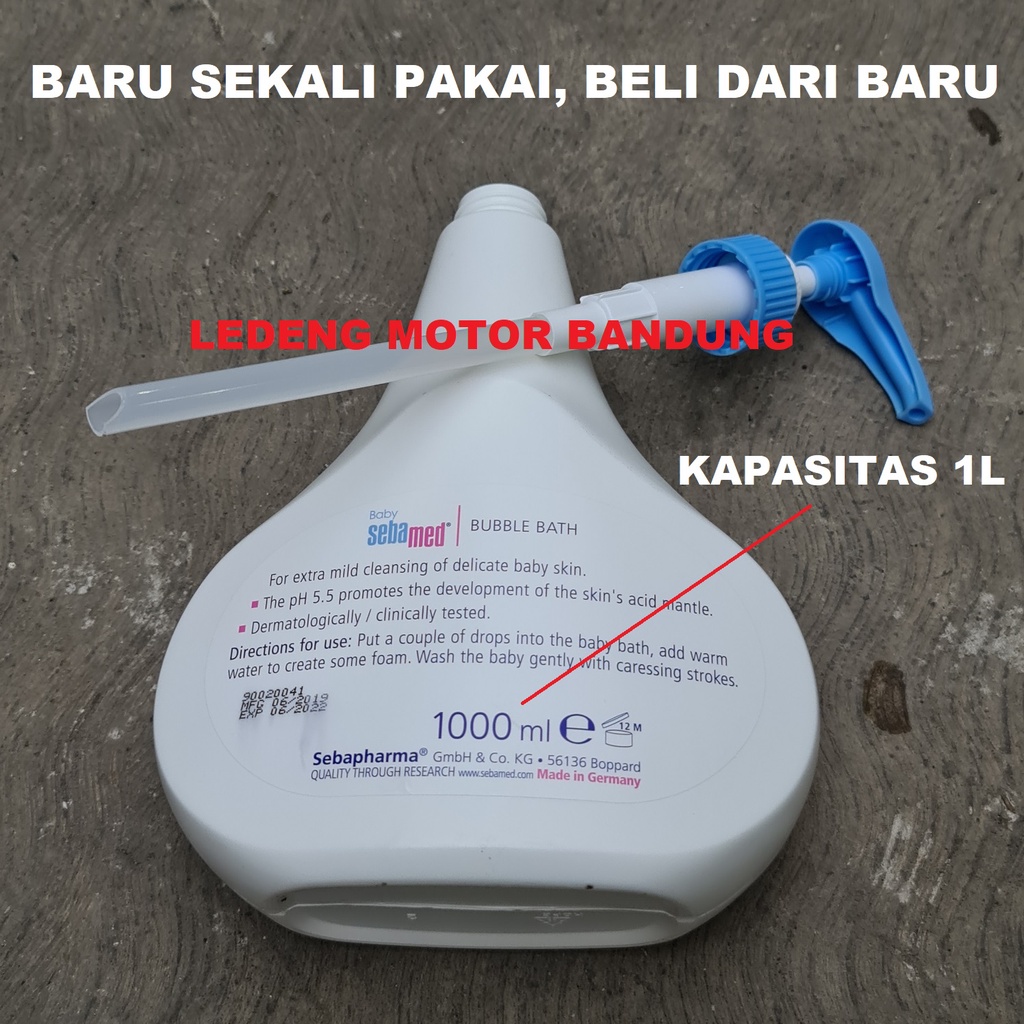 Botol Kosong Bekas Sabun SebaMed Tempat Shampoo Cair Pompa Dispenser Pump Kapasitas 1L