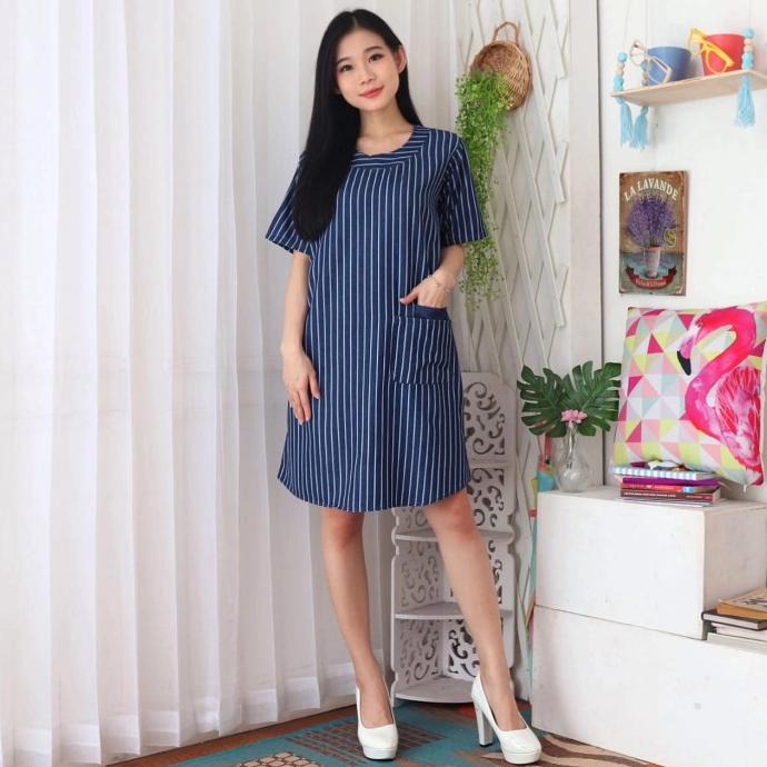 Dress Denim Wanita - Jeans Washed BlueGray