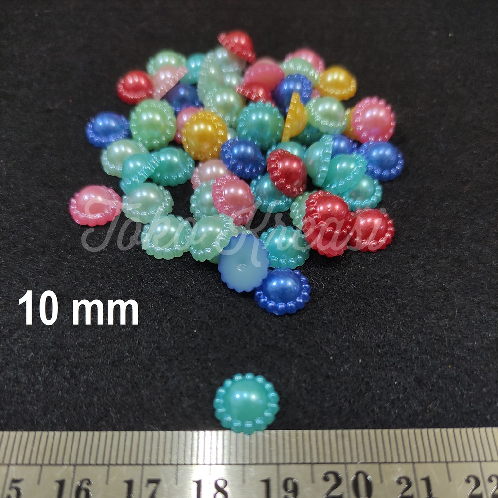 (Per Pack) Resin mutiara setengah warna warni / mutbel matahari warna