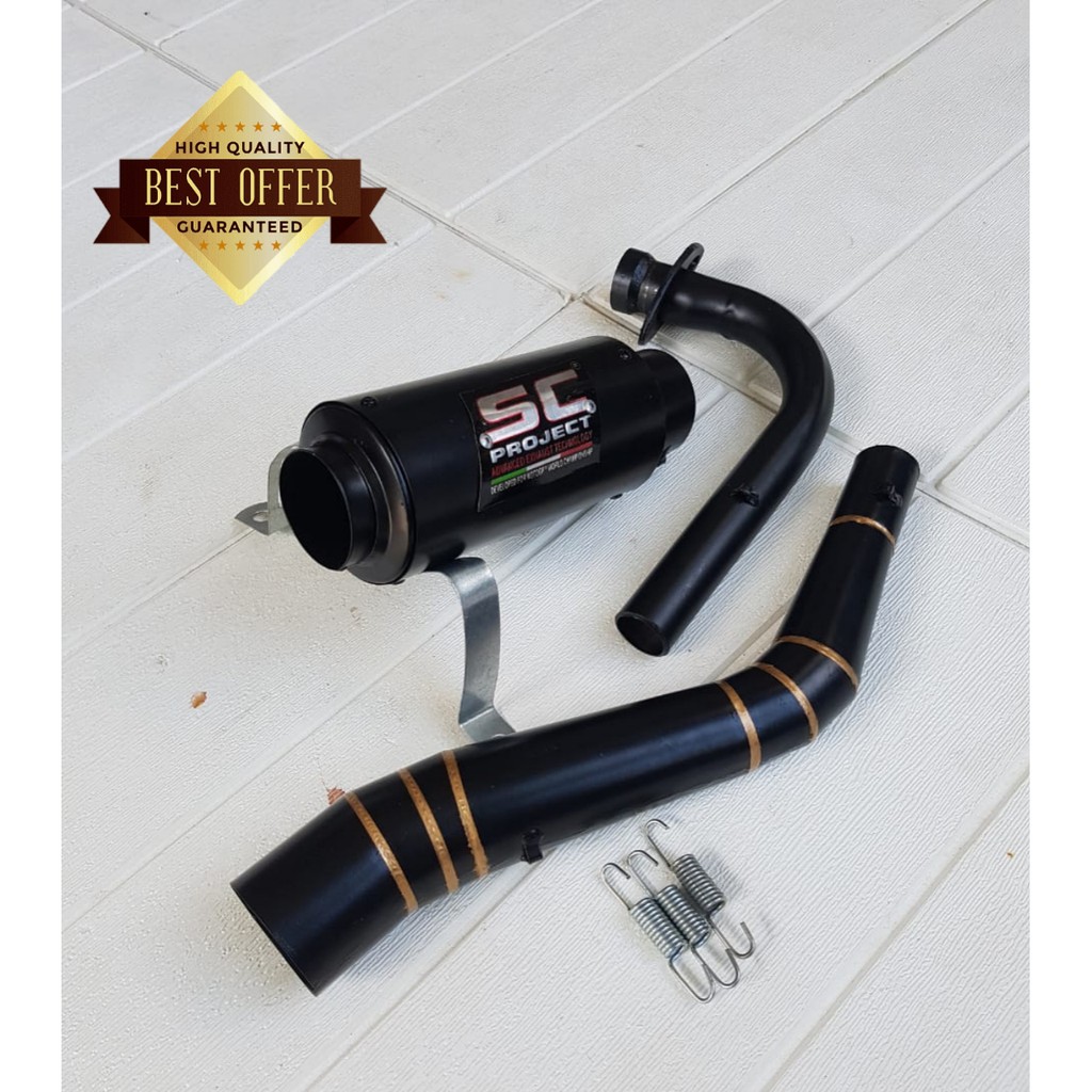 knalpot racing mio j - mio m3 - mio soul gt - mio z sc project black