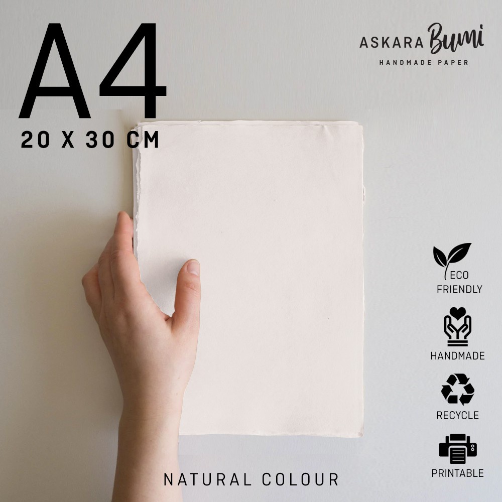 

( HANDMADE PAPER ) A4 Kertas Daur Ulang / Hand Made / Recycle / Eco Friendly / Ramah Lingkungan By Askara Bumi