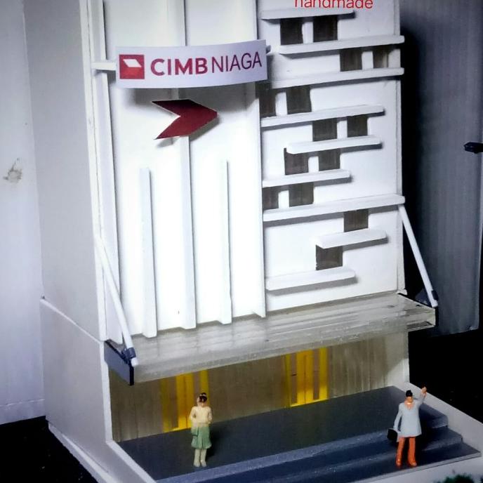miniatur gedung kantor Bank barang ready