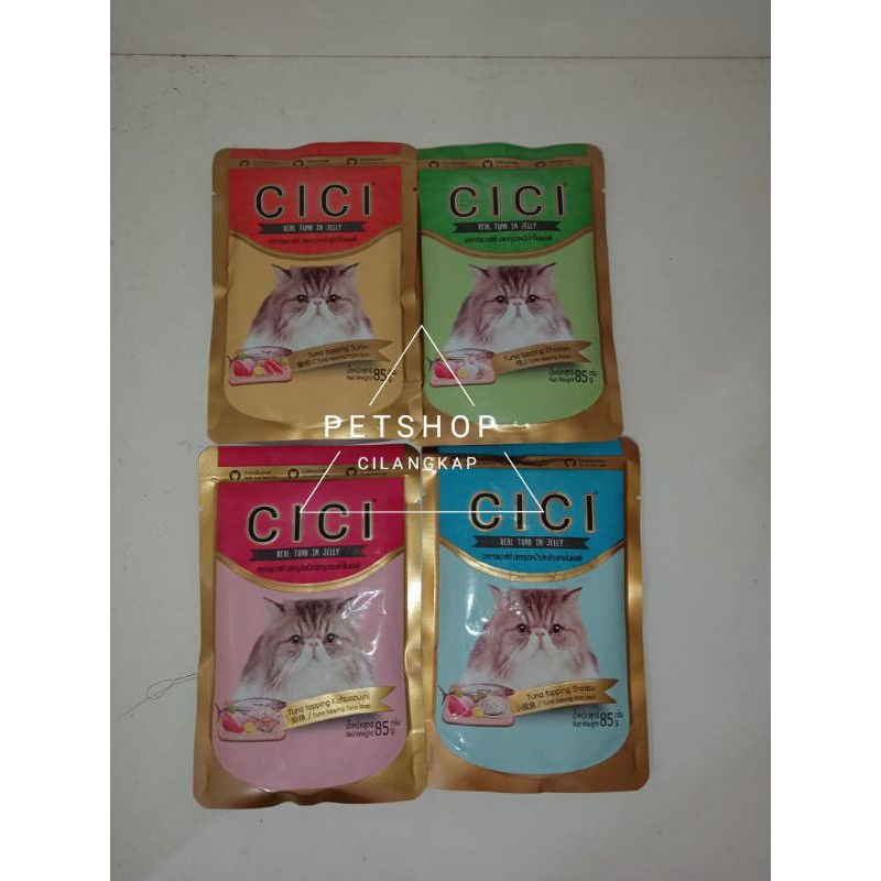 Cici cat sachet all varian 85gram makanan kucing weetfood cici saset