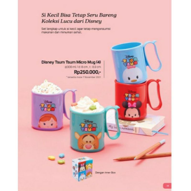 Disney tsum tsum mug 4pcs gelas tsum tsum