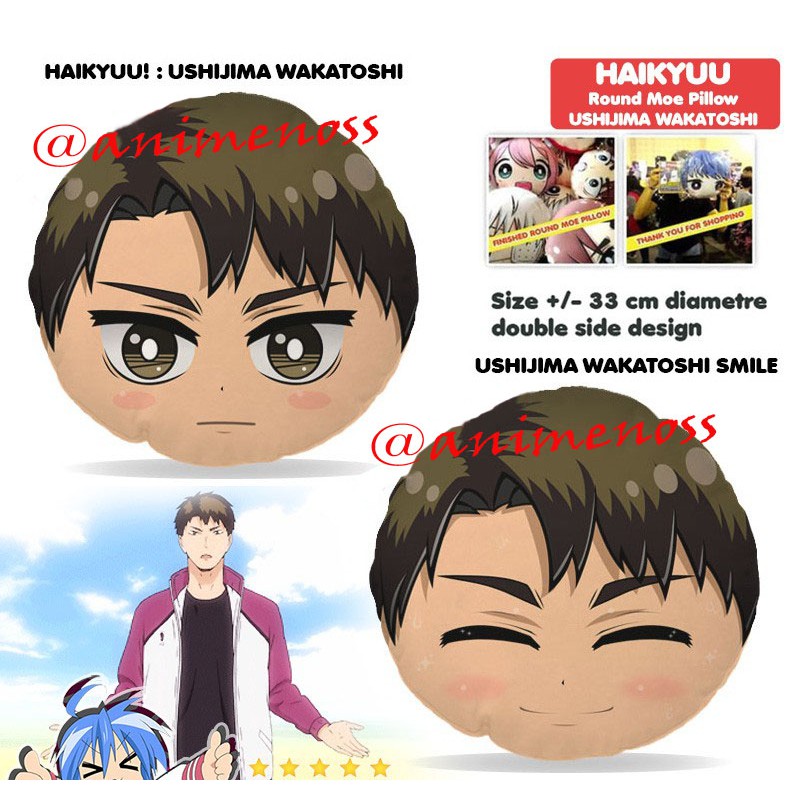 Bantal Kepala Chara Anime Haikyuu : Ushijima Wakatoshi Ushiwaka Shiratorizawa