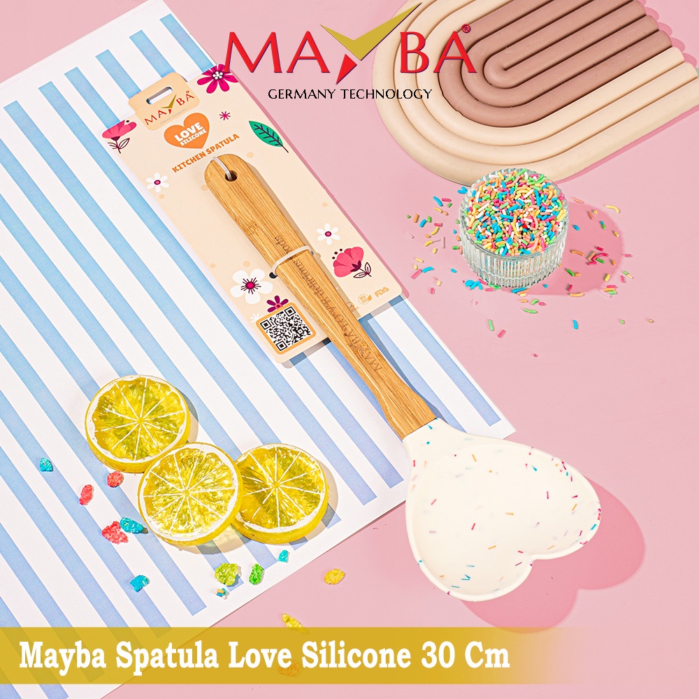 SPATULA LOVE SILIKON MAYBA Shovel silicon - sendok masak silicone high quality