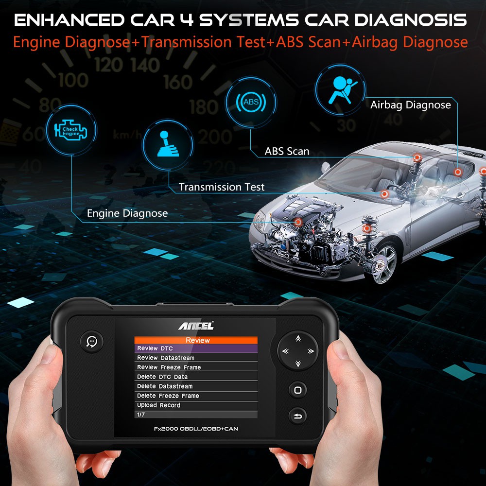 Ancel FX2000 OBD2/JOBD Scanner Car Scanner ABS SRS Airbag AT Gearbox Transmission Check Engine Clean Code Reader Automotive Auto Diagnostic Universal Scan Tool OBD 2 PK Launch CRP123X For All Cars-2