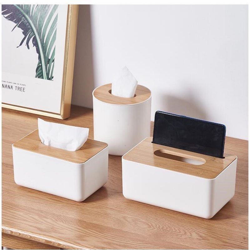 Nama Deptstore - Kotak Tissue Plus Tempat Remote 2in1 Multifungsi kotak kayu serbaguna
