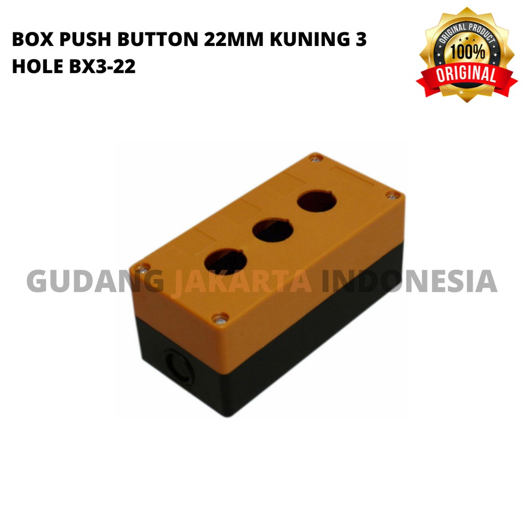 

BOX PUSH BUTTON 22MM (KUNING) 3 HOLE BX3-22 K