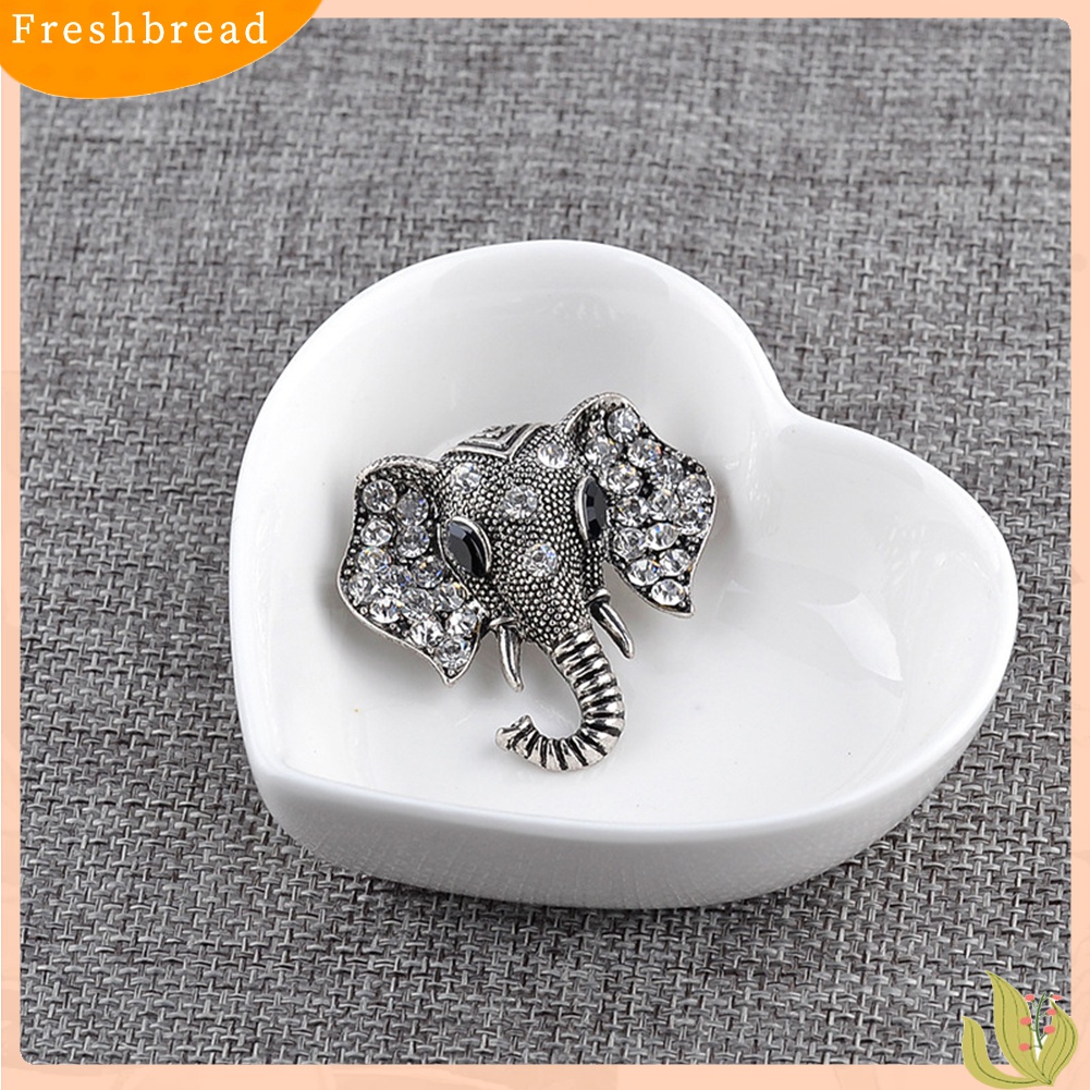 Terlaris Shining Rhinestones Elephant Head Brooch Pin Garment Hat Collar Decor Badge