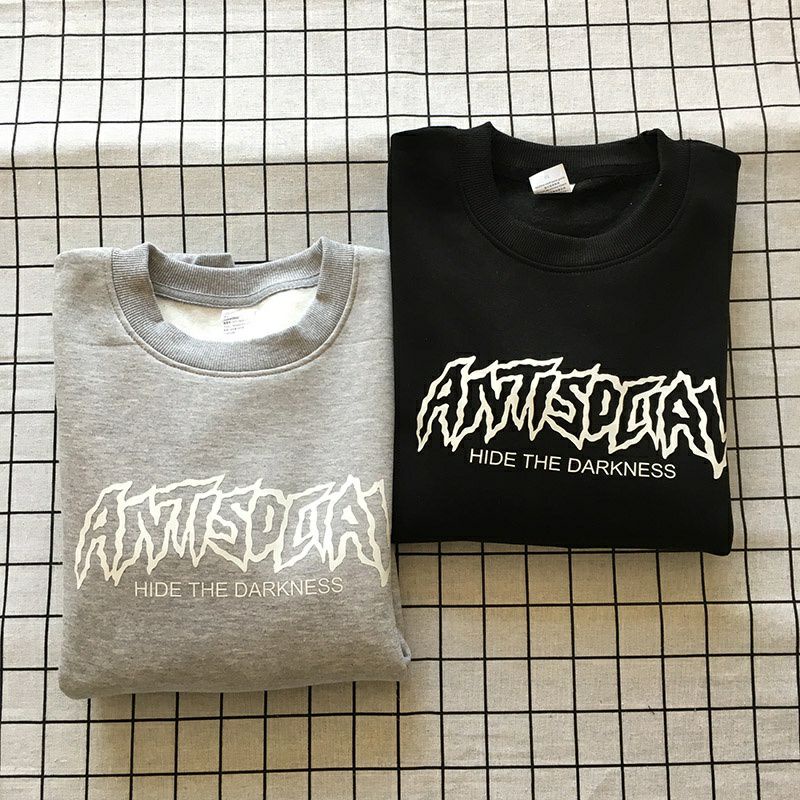 Sweater ANTISOCIAL Bigsize (S - 6XL) Crewneck Hip hop Sweatshirt Jumbo Hide The Darkness Anti Social Bigsize Oversize Korean Harajuku Style Street Wear Unisex