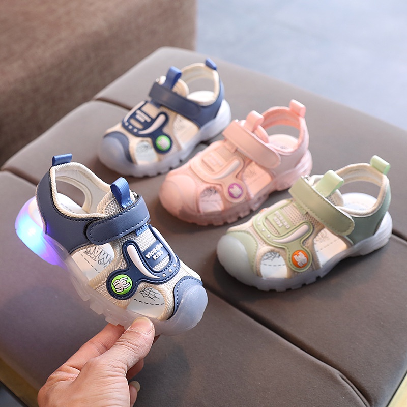 Juragan Junior [COD] Sandal ATIRA Lampu LED Anak Laki Laki Dan Perempuan Import Size 21-30