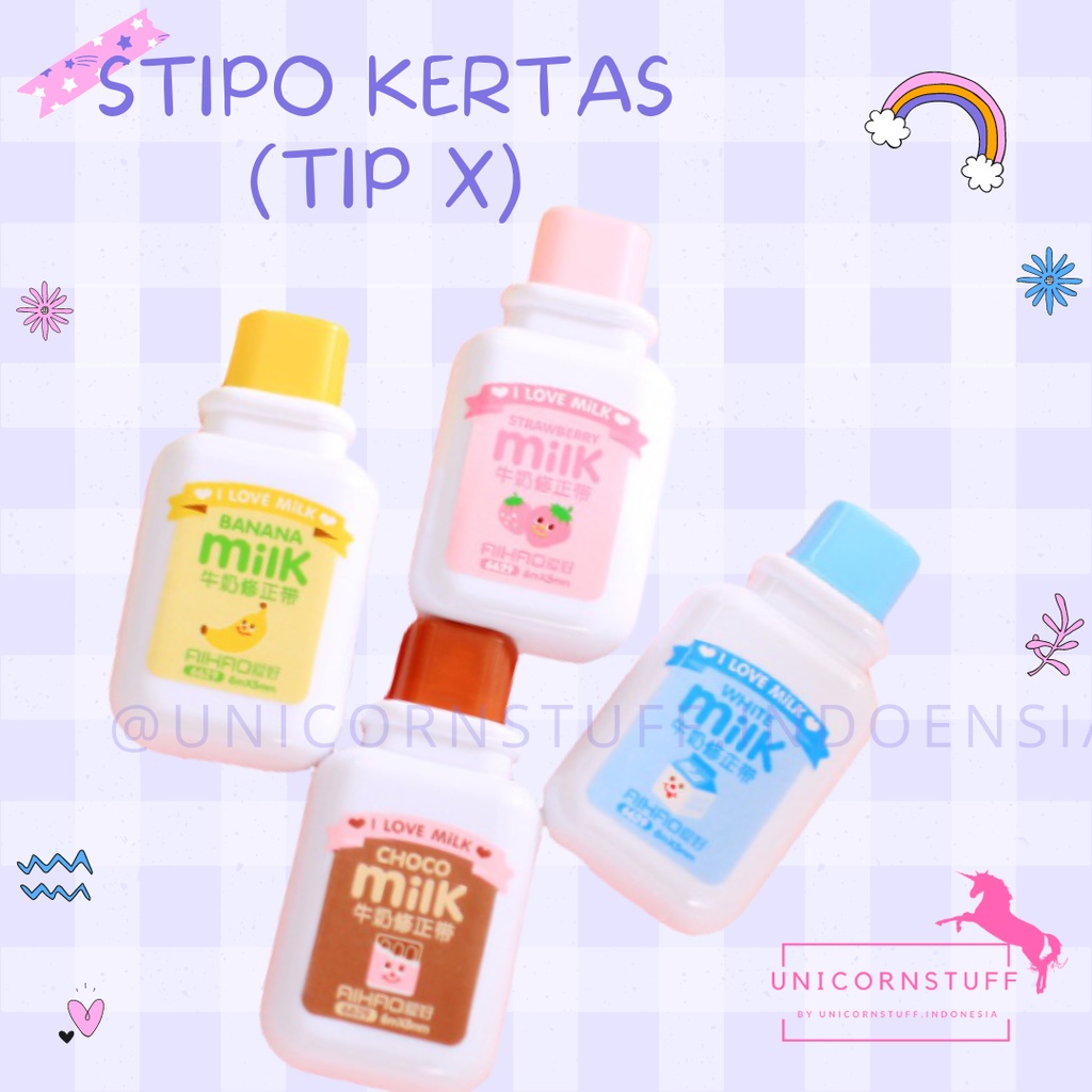 Tip Ex Lucu Tipex Stipo Correction Tape Kertas Tipe X Sekolah Cewek Alat tulis Anak