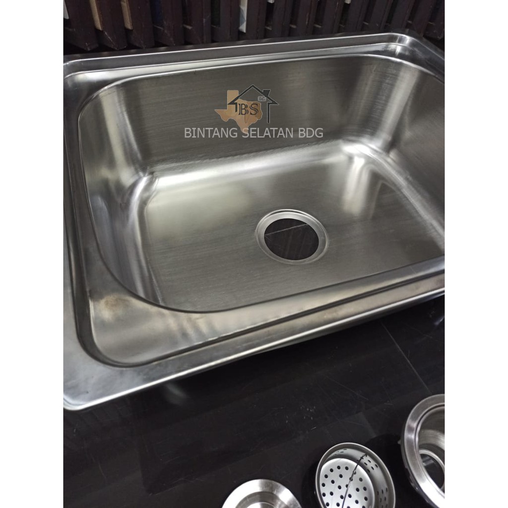 KITCHEN SINK / BAK CUCI PIRING 1 LUBANG STAINLESS TECHNOSINK 60X48X20