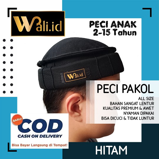 Peci Solat Anak Pakol Taliban Afganistan Hitam Kualitas Premium wali.id All Size