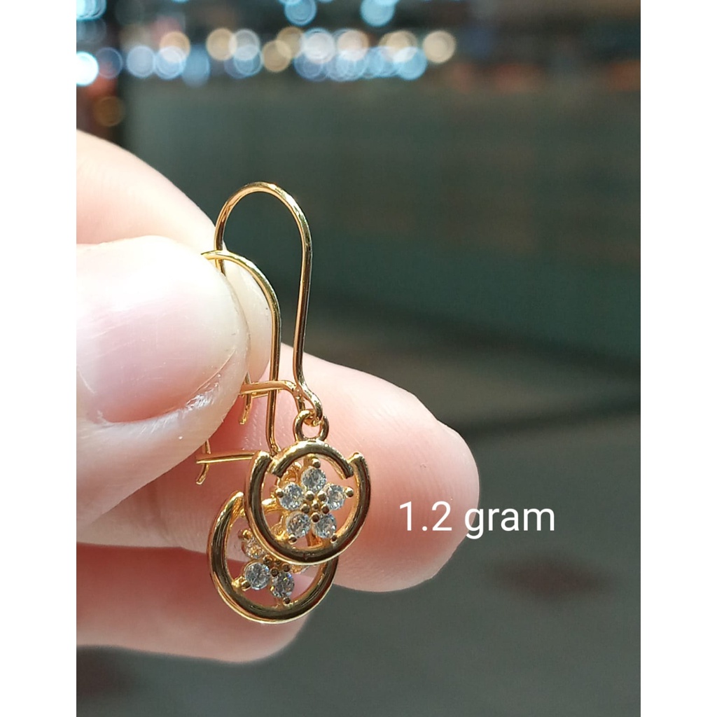 Anting Emas Kait Bunga Kadar 70% 1.2 Gram