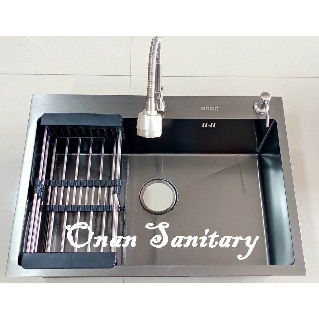 Kitchen Sink ONAN 7050 Black Lengkap Minimalis