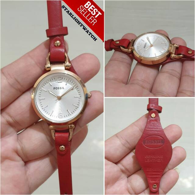 JAM TANGAN WANITA FOSSIL POLOS ROSEGOLD SILVER WHITE