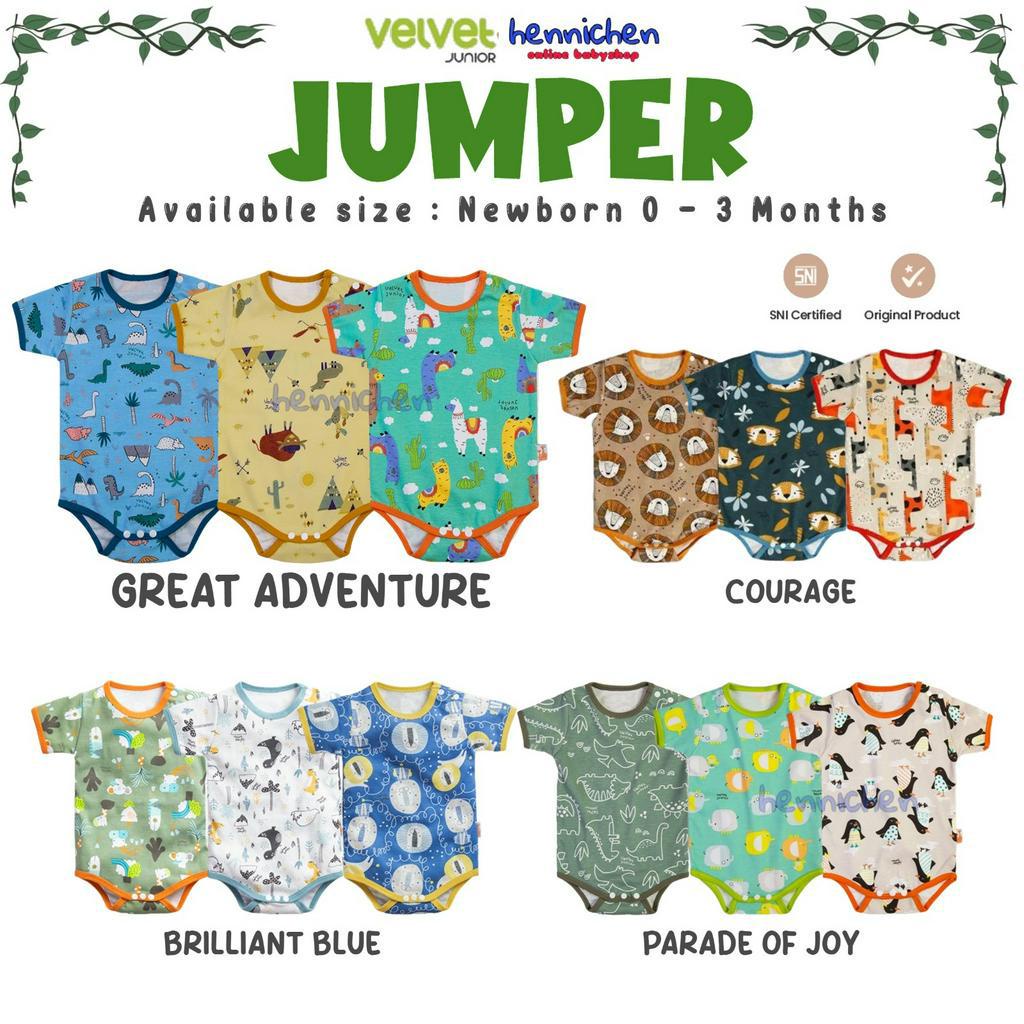 Jumper SEGITIGA Pendek Velvet Newborn VIBRANT / ARTIC/ COURAGE / PARADE OF JOY / ARUCHI LIBBY / GORILLUX S M L Bahan Halus