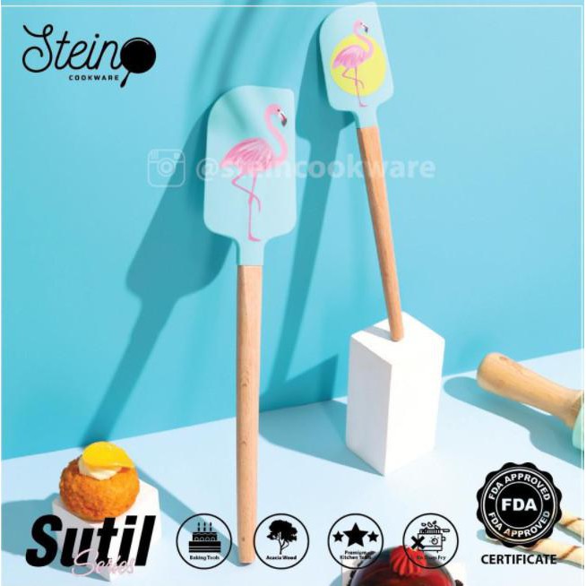 Stein Cookware Sutil Spatula Flamingo & Muffin Peralatan Masak Dapur - Flamingo