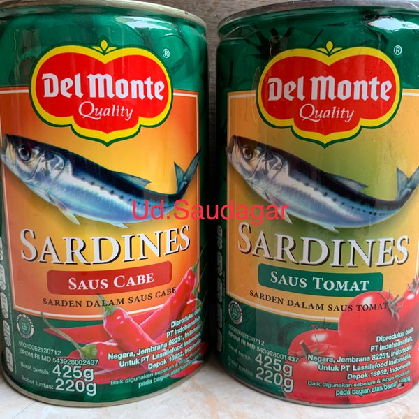 

DELMONTE Sardines Saus Tomat, Saus Cabe Kaleng 425gr