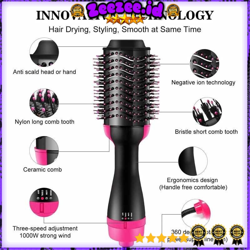 OLOEY Sisir Roller Hair Dryer Rambut 2in1 Volumizer Curler Comb WB-336