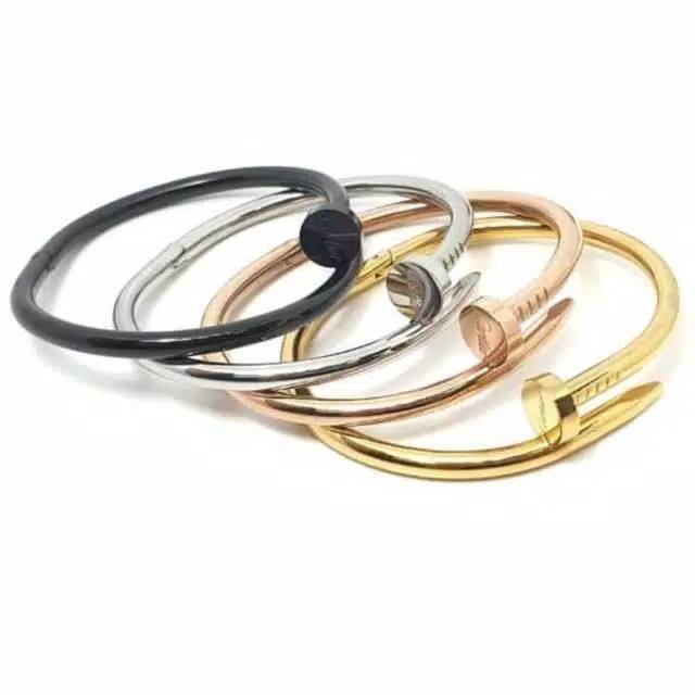 Gelang Bangle Paku Polos Titanium Antikarat Premium
