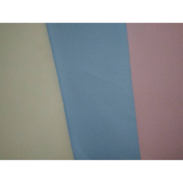 Kain aida 18ct kristik cross stitch krem cream biru pink