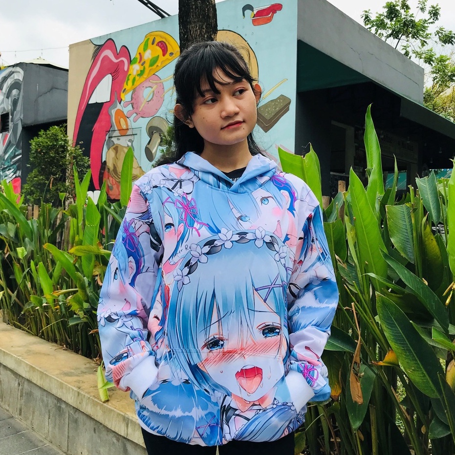 Sweater Hoodie Ahegao Rem Re - Zero Adidaspoly Fullprint