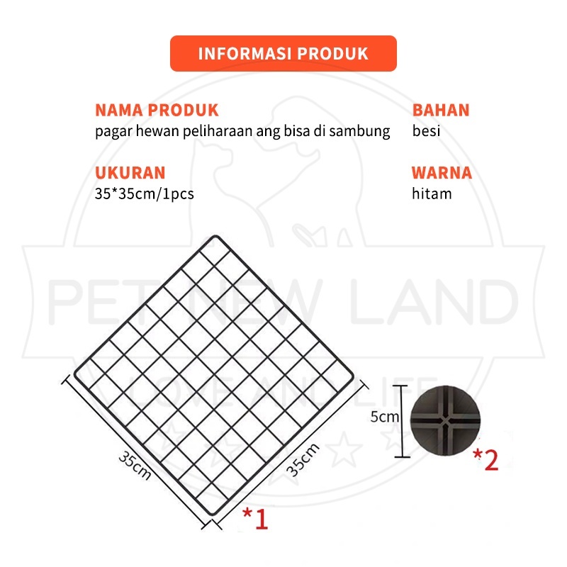 Kandang Kucing Kandang Anjing Kelinci tempat tidur Pet Cage Pagar Besi DIY Kandang Hewan Peliharaan-7