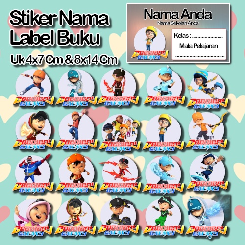 

Stiker Label Buku boboiboy boboi Kartun gopal ling yaya animasi anak peng Karakter Lucu Custom Lebel Nama cromo murah 20 Varian berbeda Sticker Pelajaran Mapel buku anak sekolah No 9