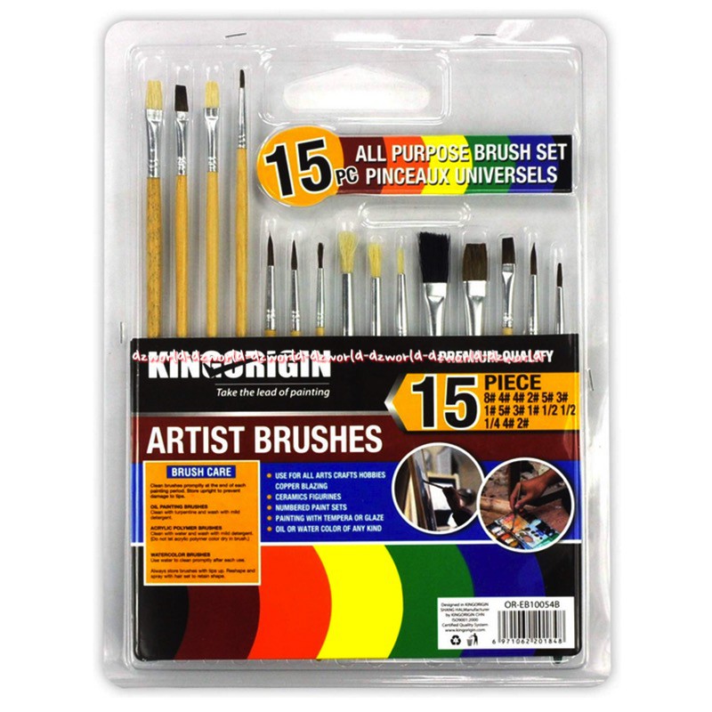 Kingorigin Artist Brush Aneka Jenis Kuas Dan Ukuran 15Pcs Kuas Lukis