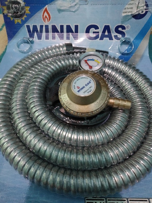 Paket Winn Gas W28 Tekva Meter Dgn Selang Gas Dilapisi Flexible Metal