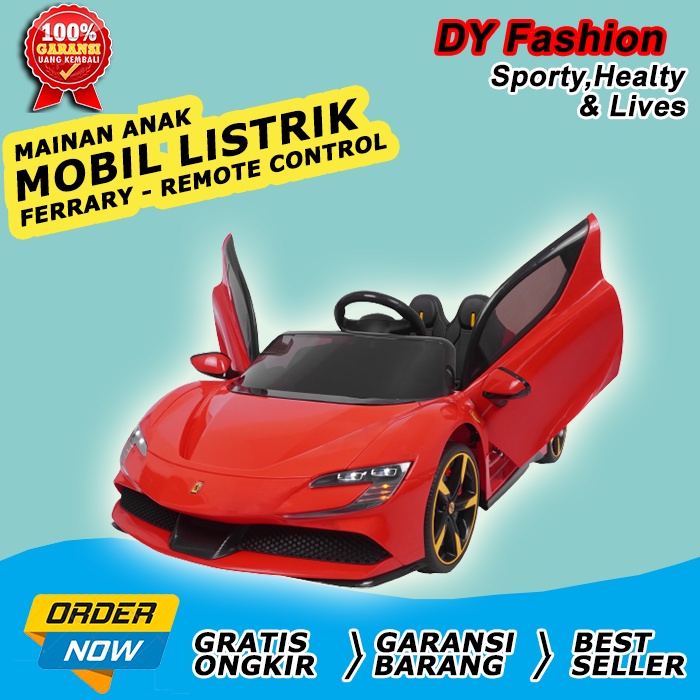 Mobil listrik SP89 Mainan mobil mobilan anak aki remote Ferrari remot control kids laki laki cewek