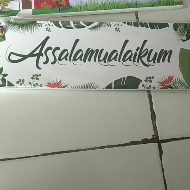 Hiasan Dinding Kayu Assalamualaikum Pajangan Tropical Wall Decor Dekorasi Rumah