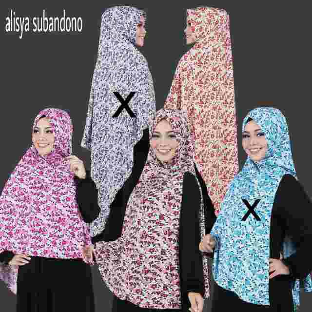 hijab jilbab kerudung khimar syari non pet motif ALISYA SUBANDONO
