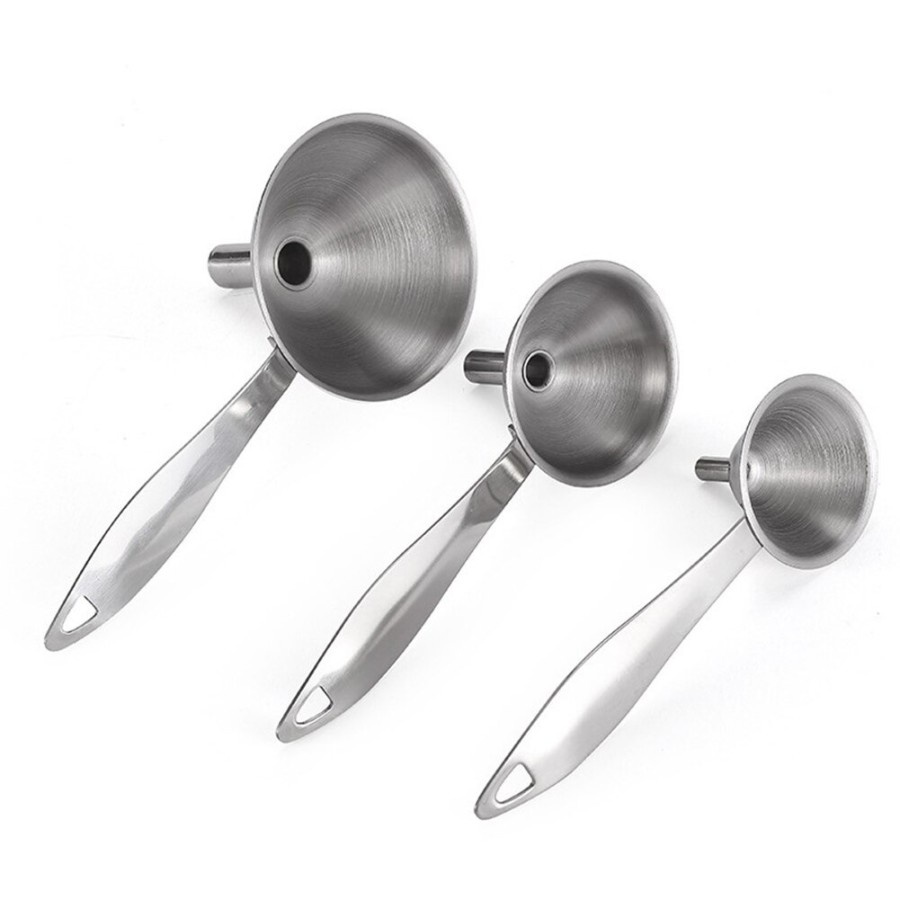Nozzle Corong Air Minyak Bensin Kendaraan Funnel 3PCS - STE237 - Silver