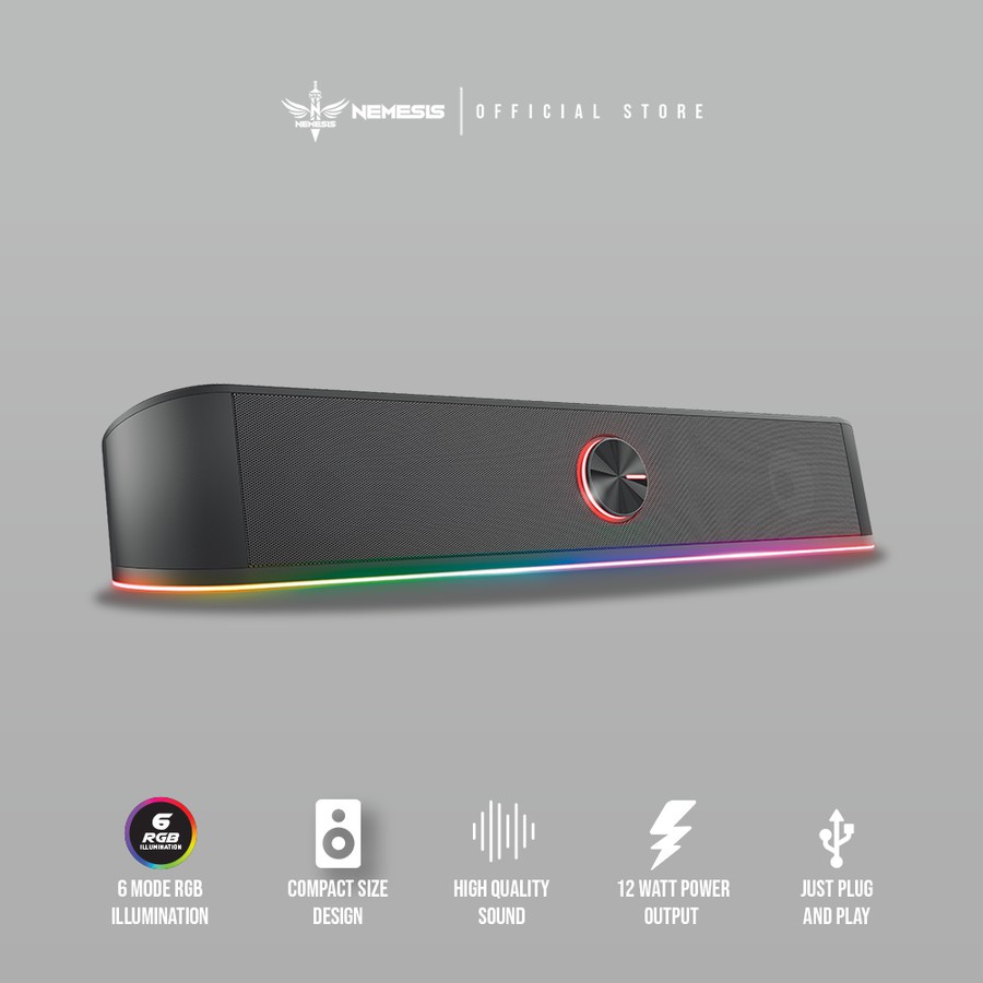 Speaker Gaming Stereo Sounbar Gaming RGB NYK X60 Quantum