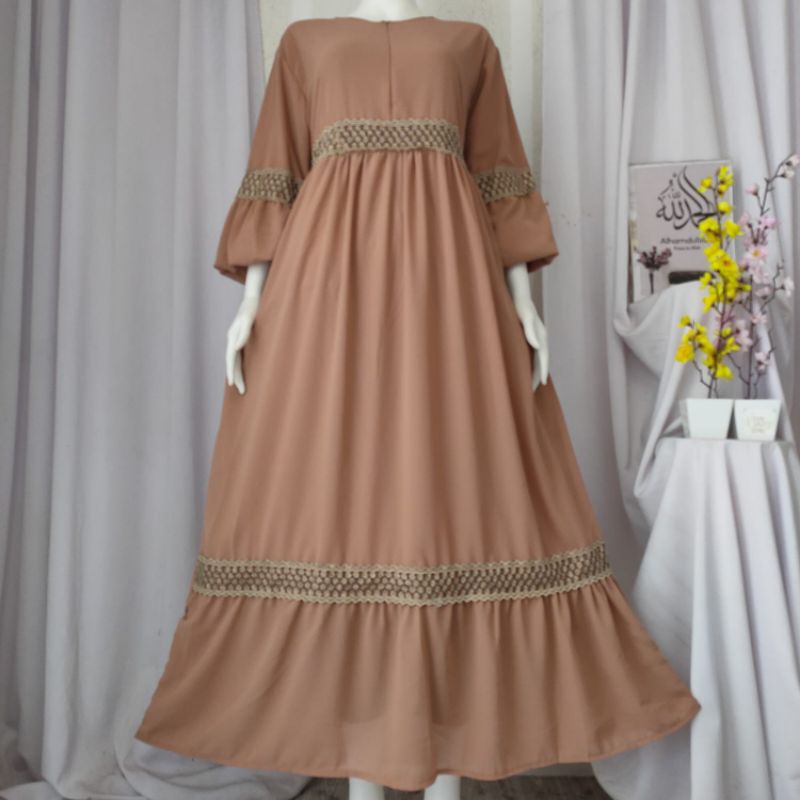 Gamis Malisa Terbaru Super Mewah/Gamis Ceruti Lembut/Cod