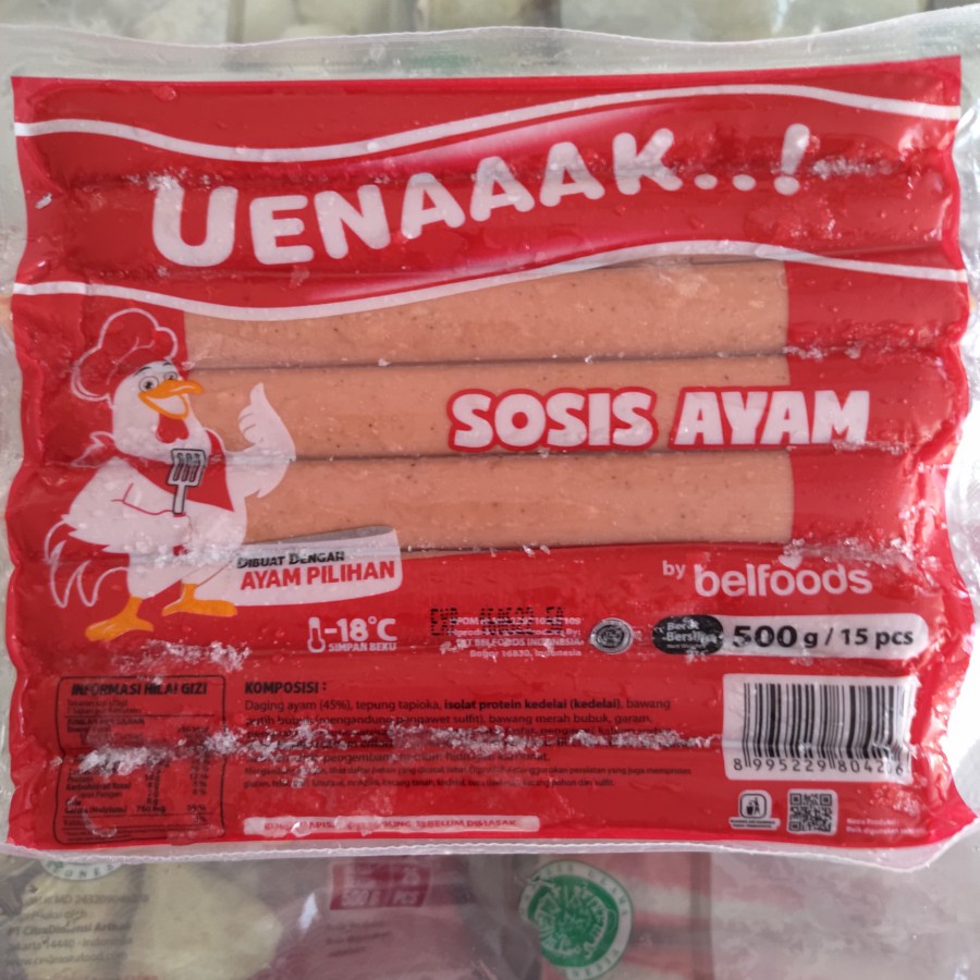 

belfoods sosis ayam uenaaak isi 12 500 gr