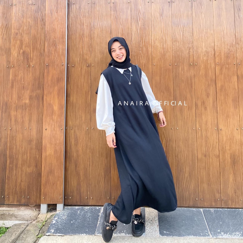 ANAIRAOFFICIAL DRESS WANITA BASIC DRESS OUTER DRESS DRESS HIJAB BAJU MUSLIM DRESS OBLONG