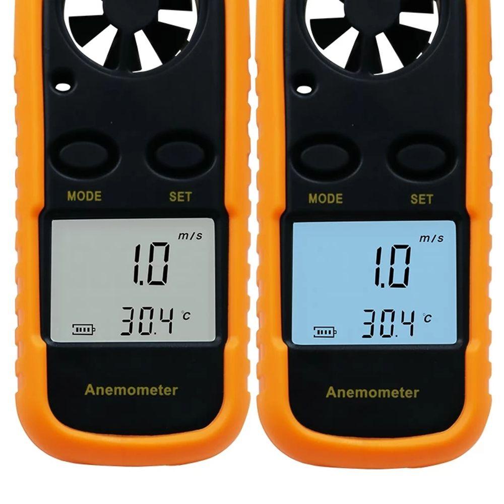 Solighter Digital Anemometer High Precision Hand-Held Temperature Tester Anemometro LCD Backlight Display Pengukur Kecepatan Angin