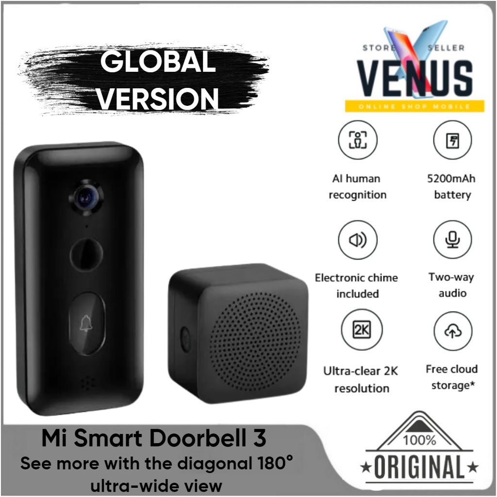 Mijia MiSmart Doorbell 3 Ultra-clear 2K resolution 180° Door Bell AI human